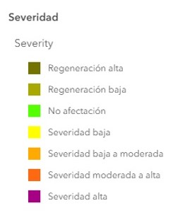 Leyenda Mapa Severidad